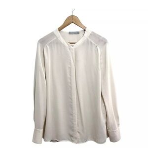 Vince Womens Blouse Size S Ivory 100% Silk
